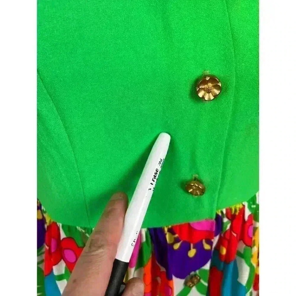 Vtg 70's Georgie Keyloun Maxi Dress Floral Bright Button Front Hippie Women's M - Picture 5 of 15